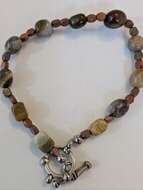 Ocean Jasper nugget beaded bracelet